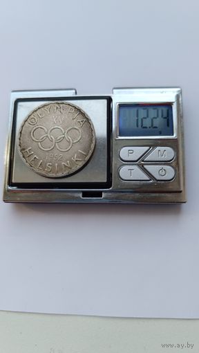 500 марок Финляндия 1952 года - XV летние Олимпийские игры, Хельсинки 1952. Серебро 500. Монета не чищена. 54