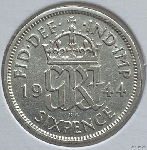 Великобритания 6 пенсов 1944 г. В холдере