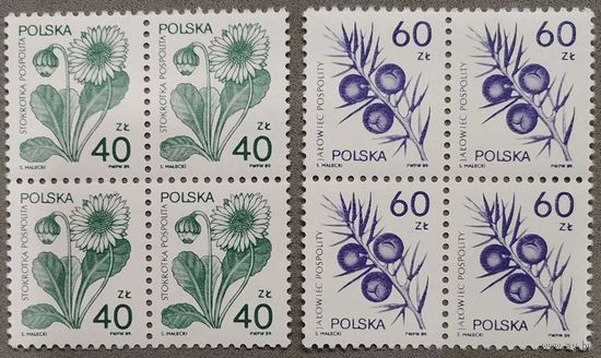 Марки Польша 1989г цветы