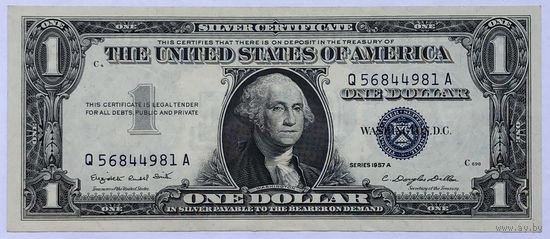 1 доллар 1957 А синяя печать