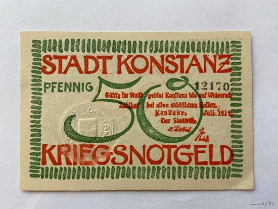 Нотгельд 50 пфеннигов Констанц. Веймарская республика - 1602