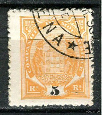 Португальские колонии - Мозамбик (Comp de Mocambique) - 1895 - Слоны с гербом 5R - [Mi.12B] - 1 марка. Гашеная.  (Лот 16HZ)-TG3P46