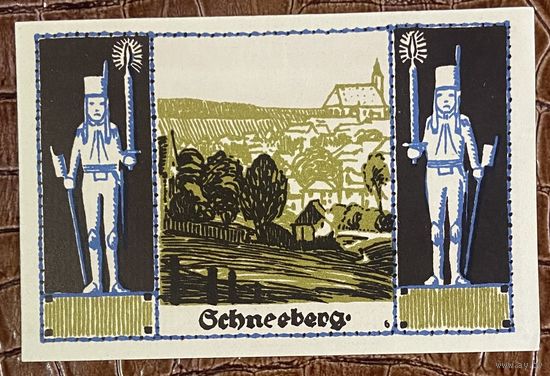 Нотгельд 50 пфеннигов 1921 год. Шнеберг ,. Веймарская республика