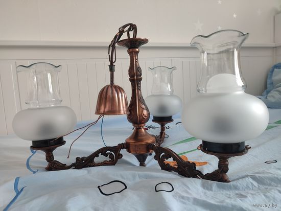 Ивица винтажная бронзовая люстра СССР