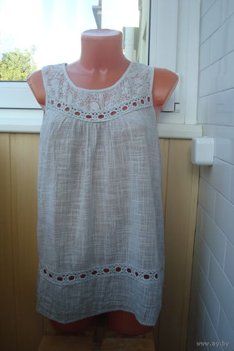 Блузка с ажурной кокеткой Италия 46-48-50