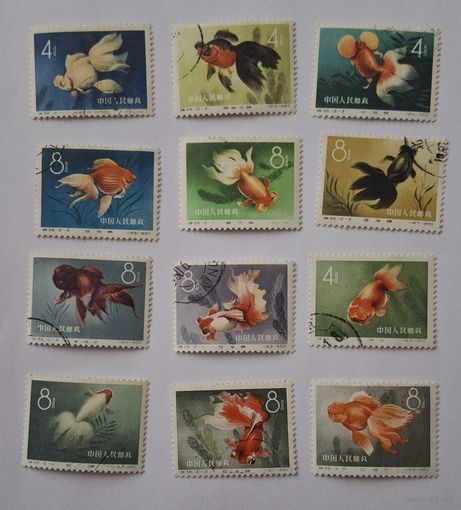 1960 г. Золотые рыбки. Китай полная серия редкость распродажа коллекции