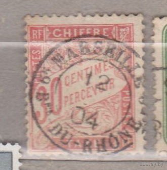 Франция 1893 год  лот 10 доплатная С ИНТЕРЕСНЫМ ГАШЕНИЕМ MARSELLE  DU-RHONE Марсель дю Рон