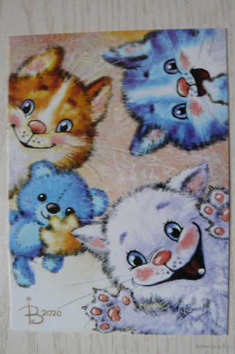 Зенюк Ирина, Котята, медвежонок; 2023, чистая.