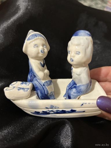 Статуэтки Кораблик Пара Любовь Гжель Делфт Нидерланды