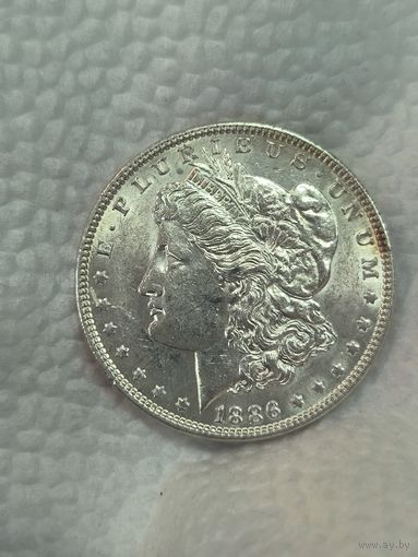 1 доллар Морган 1886 США в штемпельном блеске