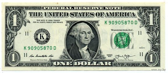 1 доллар 2013 K