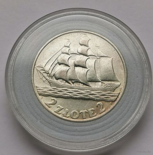 43. 2 злотых 1936 г. Кораблик. Много лотов с рубля!
