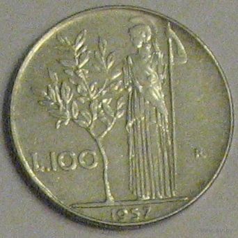 Италия 100 лир 1957 года