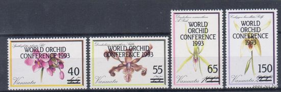 [1531] Вануату 1993. Флора.Цветы.Орхидеи. НАДПЕЧАТКИ. СЕРИЯ MNH