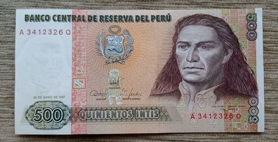 Werty71 Перу 500 инти 1987 UNC банкнота