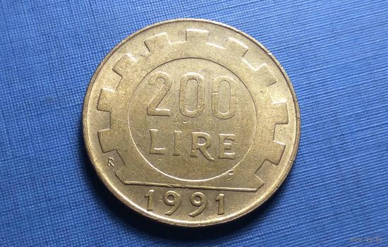 200 лир 1991. Италия.