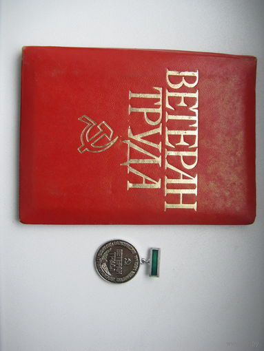 Наградной знак ВЕТЕРАН ТРУДА ф-ки им.КИМ ВИТЕБСК с документами