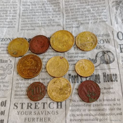 Лот монет СССР ранние на пару часов