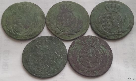 Лот медных грошиков ГВ