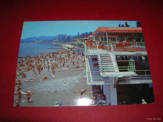 Абхазия Сухуми Пляж 1981 год чистая