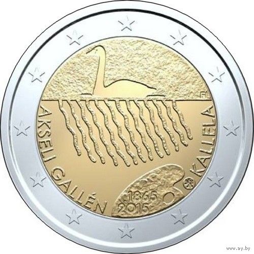 2 Евро  2015 Финляндия Гален Калела UNC из ролла