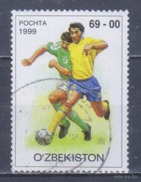 [267] Узбекистан 1999. Спорт.Футбол. Концовка серии.Гашеная марка. 2