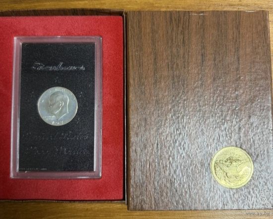 1 доллар 1971 МД S США Эйзенхауэр. Серебро