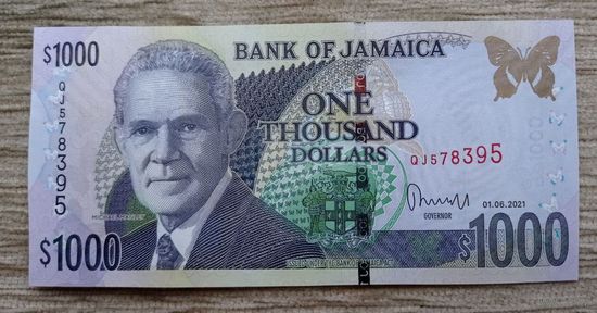 Werty71 Ямайка 1000 долларов 2021 UNC банкнота