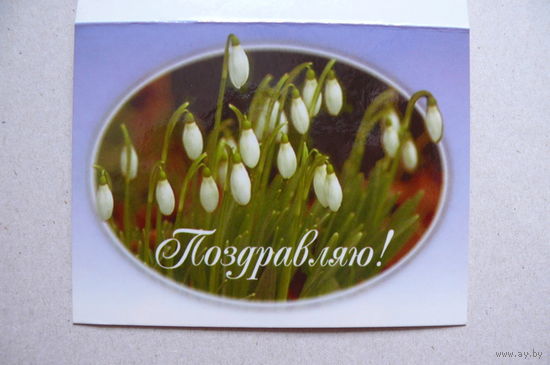 Кубарева А., Поздравляю! 1998, двойная, чистая, мини-формат (изд. Гродно).