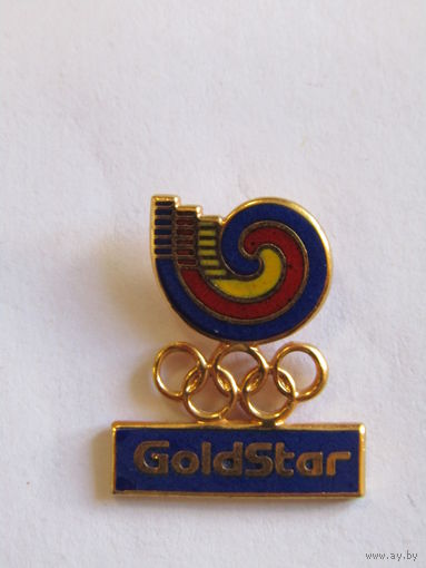 Значок. Знак. "Значок олимпийского спонсора". "GoldStar". "XXIV летние Олимпийские игры". "Олимпиада". Сеул. 1988г.м