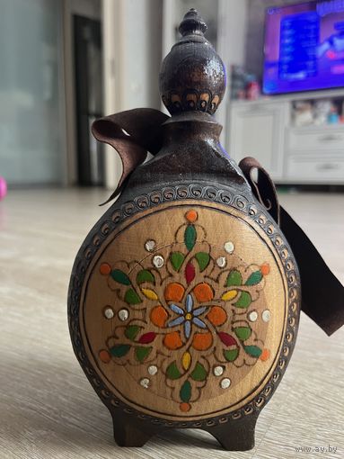 Фляга. Штоф. Деревянная. Резная. Расписная.