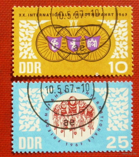 ГДР. Велоспорт. ( 2 марки ) 1967 года. 4-12.