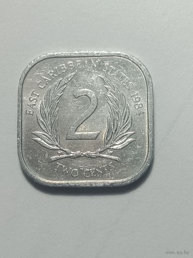 Восточные Карибы 2 цента 1984 года .
