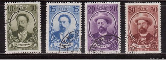 СССР-1940, (Заг.627-630) гаш. , А.Чехов