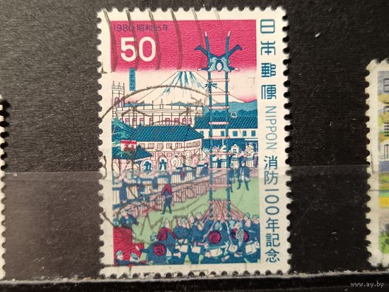 Япония, 1980. 100 лет системе пожаротушения. Акробатика на лестнице