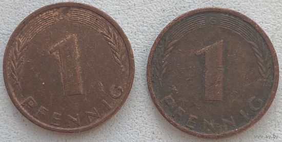 Германия 1 пфенниг 1971 г. G. Цена за 1 шт.