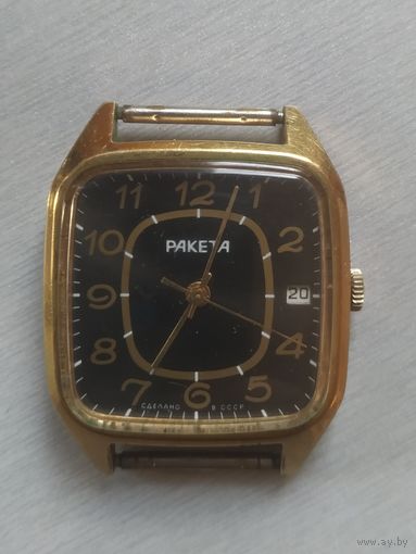 Часы наручные мужские "Рaкeтa",2614.Н, SU, 16камней, позолота 10 мкм, СССР.