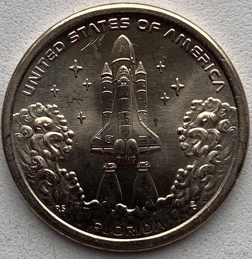 США 1 доллар 2025 г. Американские инновации. Штат Флорида. Мыс Канаверал D + P. Цена за 1 шт.