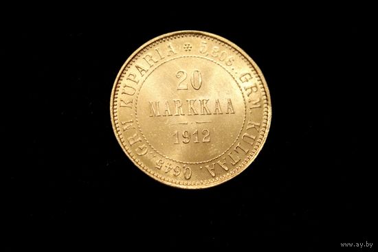 20 марок 1912 г. Финляндия, Николай II. Штемпельный блеск!