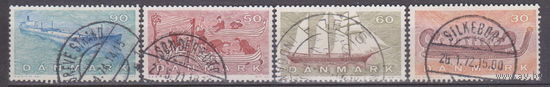 Флот корабли Парусники лодки Датское судоходство Дания 1970 год Лот 55 ПОЛНАЯ СЕРИЯ