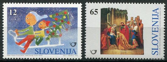 Словения 1996 Рождество Живопись Серия 2 м. MNH //ОРЛ