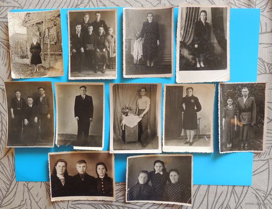 Фото "Портреты!, Гомельская обл., д. Красное, 1940-1950-е гг., 11 шт.