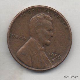 СОЕДИНЁННЫЕ ШТАТЫ АМЕРИКИ 1 ЦЕНТ 1956 D. ПШЕНИЧНЫЙ ЦЕНТ.
