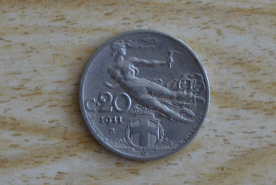Италия 20 чентезимо 1911 с 1 руб