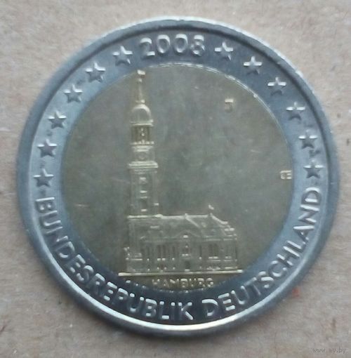Германия Гамбург 2 евро j !