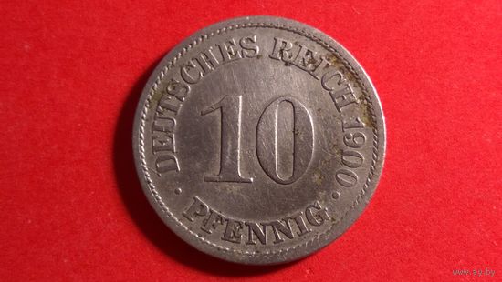 10 пфеннигов 1900 А. Германия.