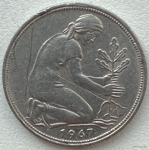 Германия 50 пфеннигов 1967 г. D