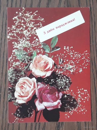 Беларусь 1992г. ДМПК(Открытка) фото Дергилёва. С Днем рождения! (бел.яз.) Чистая.
