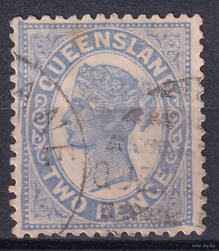 11.Aust. Великобритания. Австралийские штаты. Квинсленд. Виктория. Стандарт. 1895/96 гг. 2p. Mi.#85.