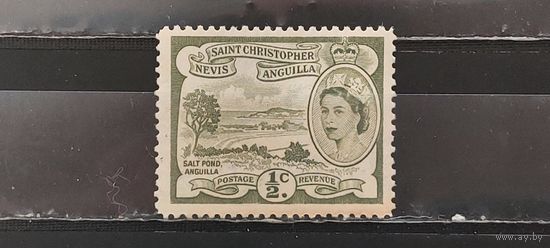 РАСПРОДАЖА СЕНТ_КРИСТОФЕР, НЕВИС и АНГИЛЬЯ 1954г. Чист**